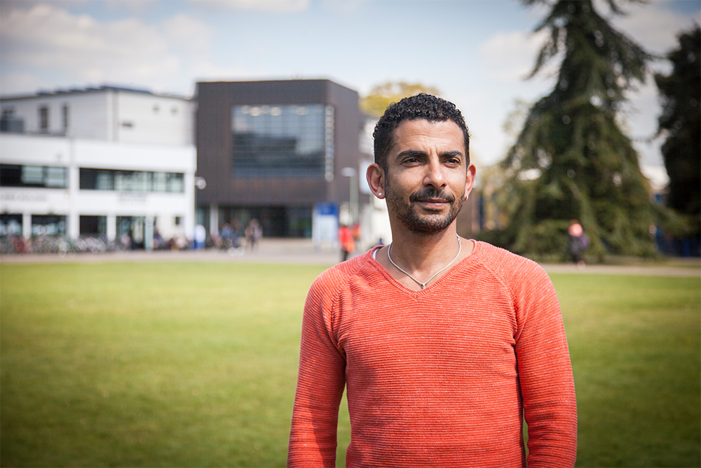 Raul Marchena Madagan standing in the grounds of the University of Reading