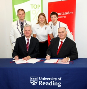 Rowers from RUBC with Sir David Bell and Luis Juste