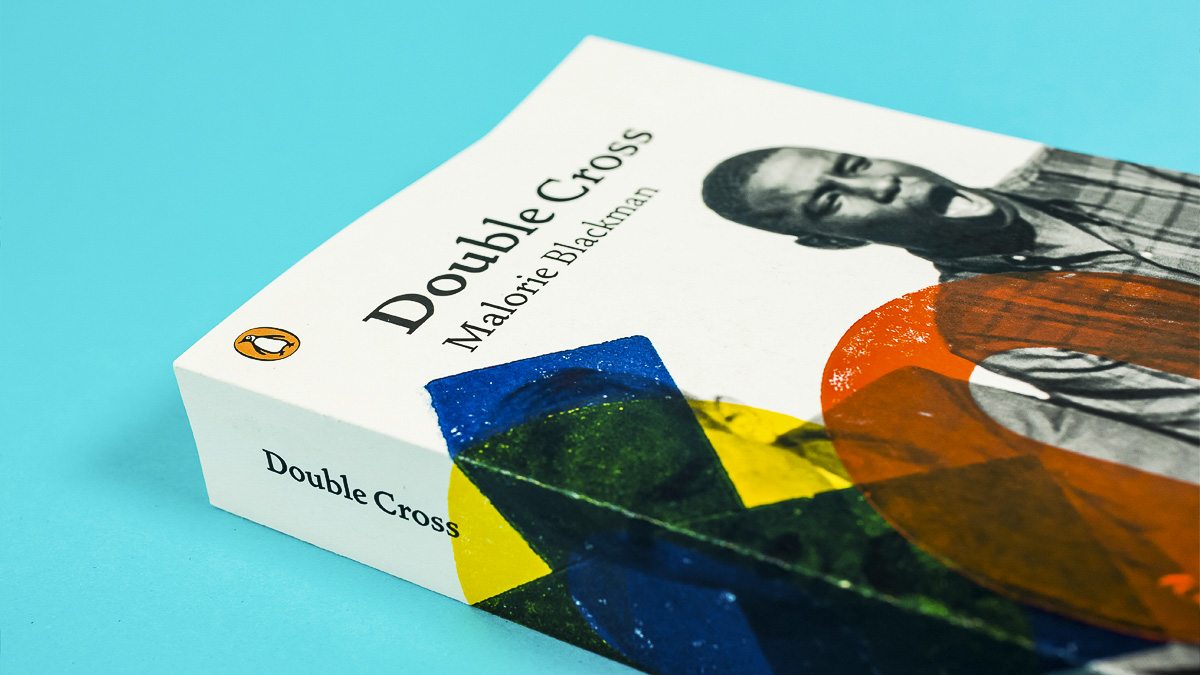 Book cover design for Double Cross by Malorie Blackman by master's student as final project